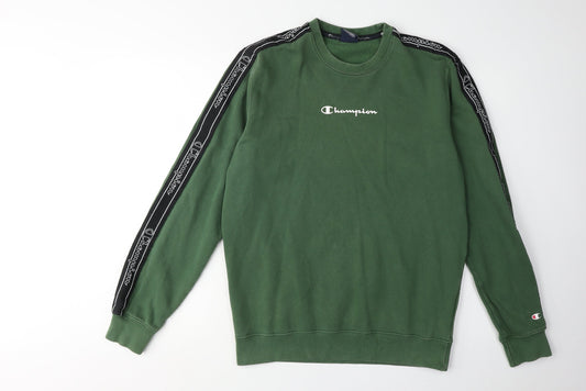 Champion Men's Green Pullover Logo Sweatshirt, Size L