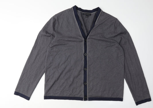 Banana Republic Men's Blue Striped Cardigan Size L