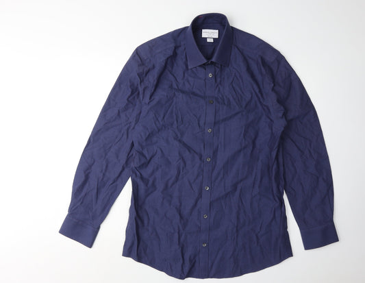 Charles Tyrwhitt Men's Blue Extra-Slim Fit Dress Shirt