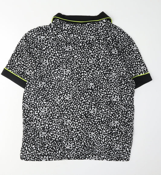 DKNY Women's Black Animal Print Pyjama Top - Size M