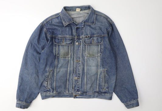 Lee Men's Blue Denim Jacket Size L - Stylish Casual Wear