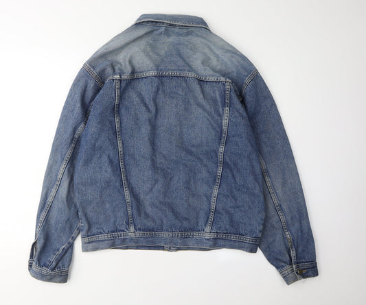 Lee Men's Blue Denim Jacket Size L - Stylish Casual Wear