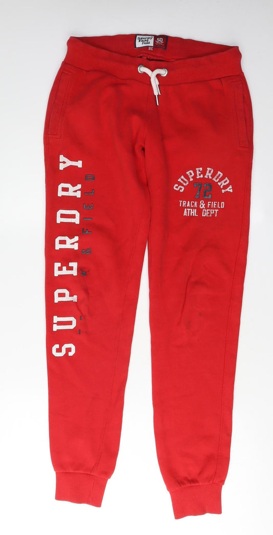 Superdry Women's Red Jogger Trousers Size 10