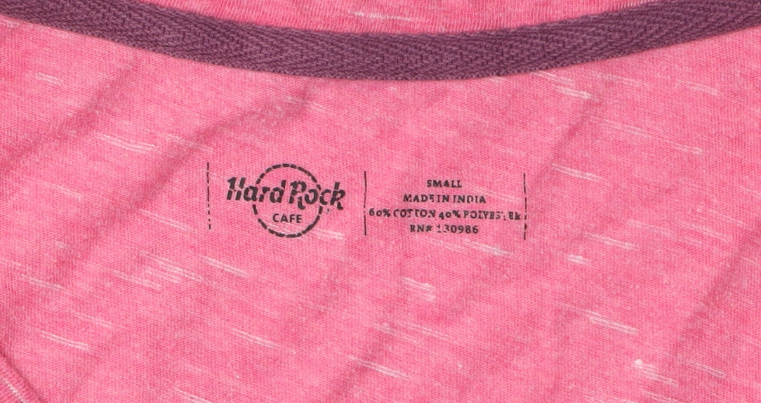 Hard Rock Cafe Women's Pink T-Shirt Size S