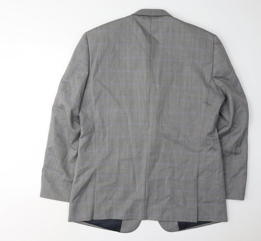 Skopes Men's Grey Check Blazer 42R Wool Jacket