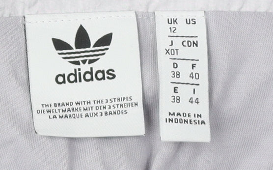 Adidas Women's Grey Cropped Nylon Basic Jacket Size 12