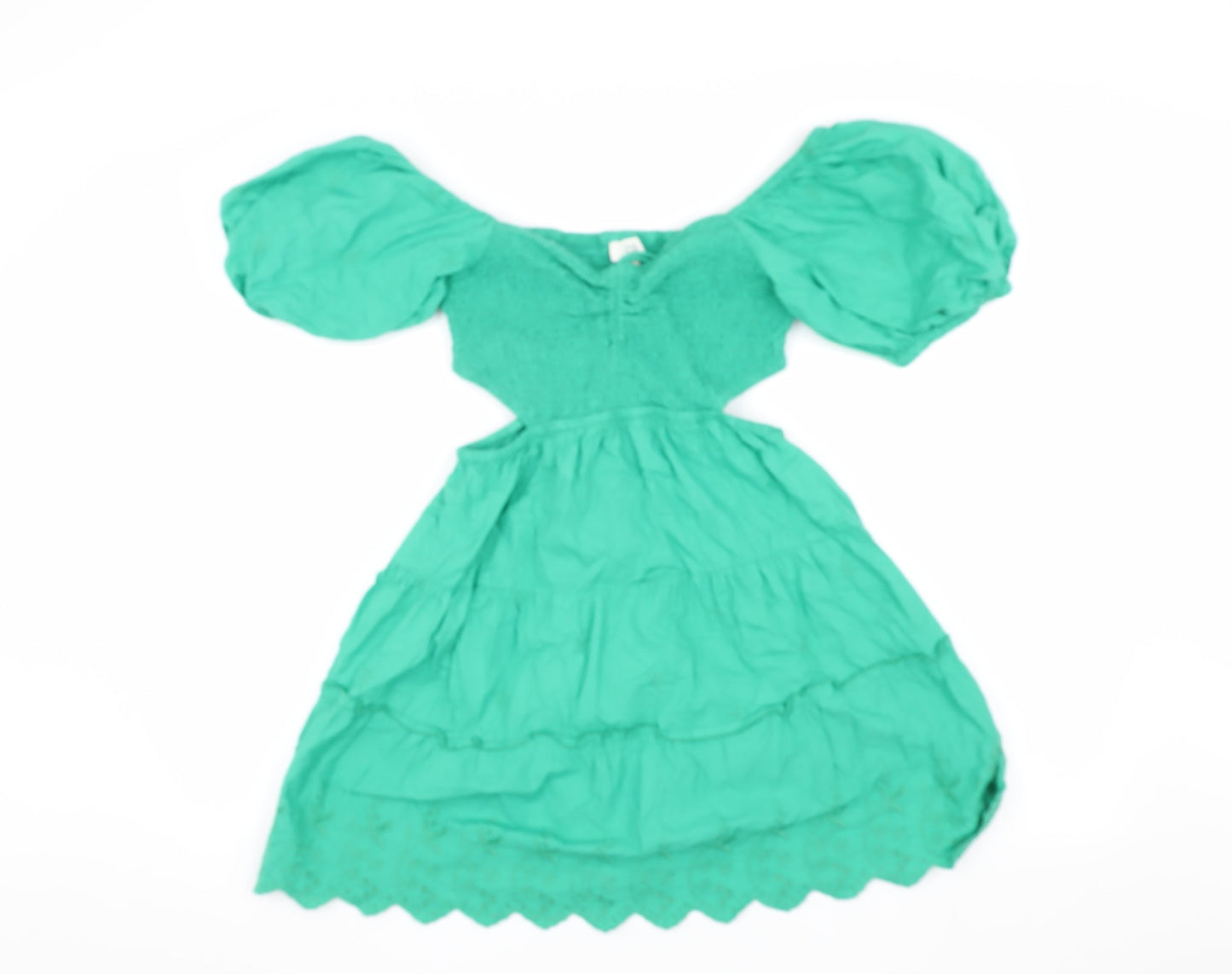 River Island Women's Green Puff Sleeve Dress