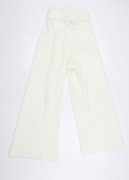 ASOS Women’s Ivory Wide-Leg Knit Trousers, Size 6