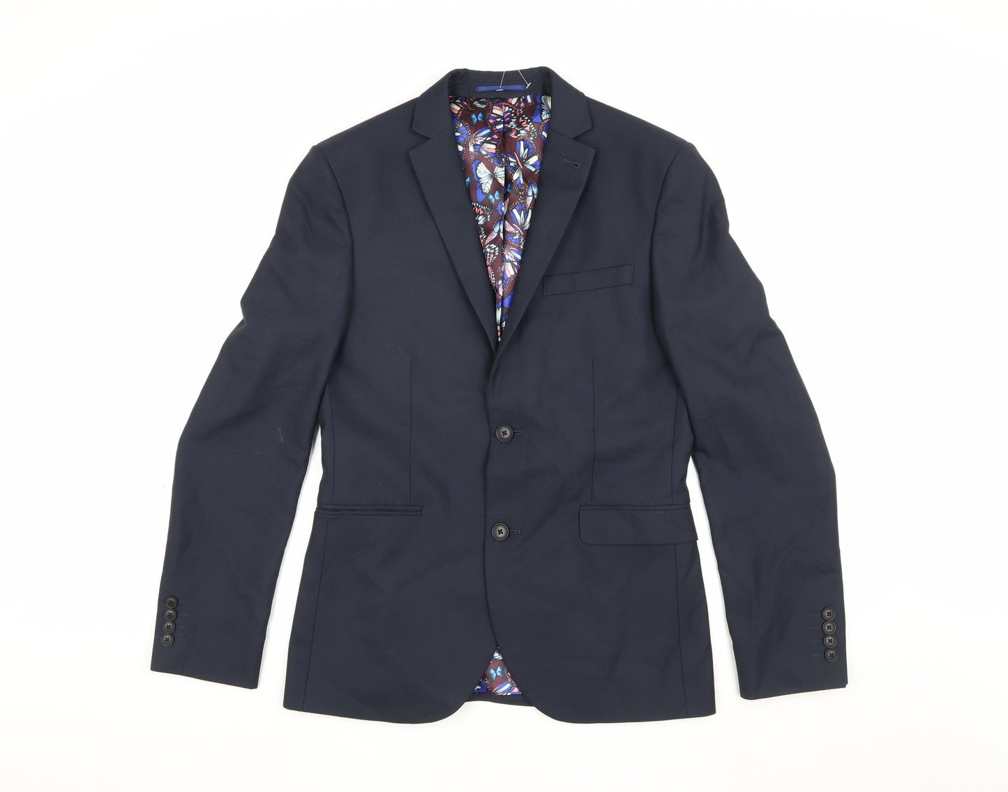 Next Men's Blue Single-Breasted Blazer 38R