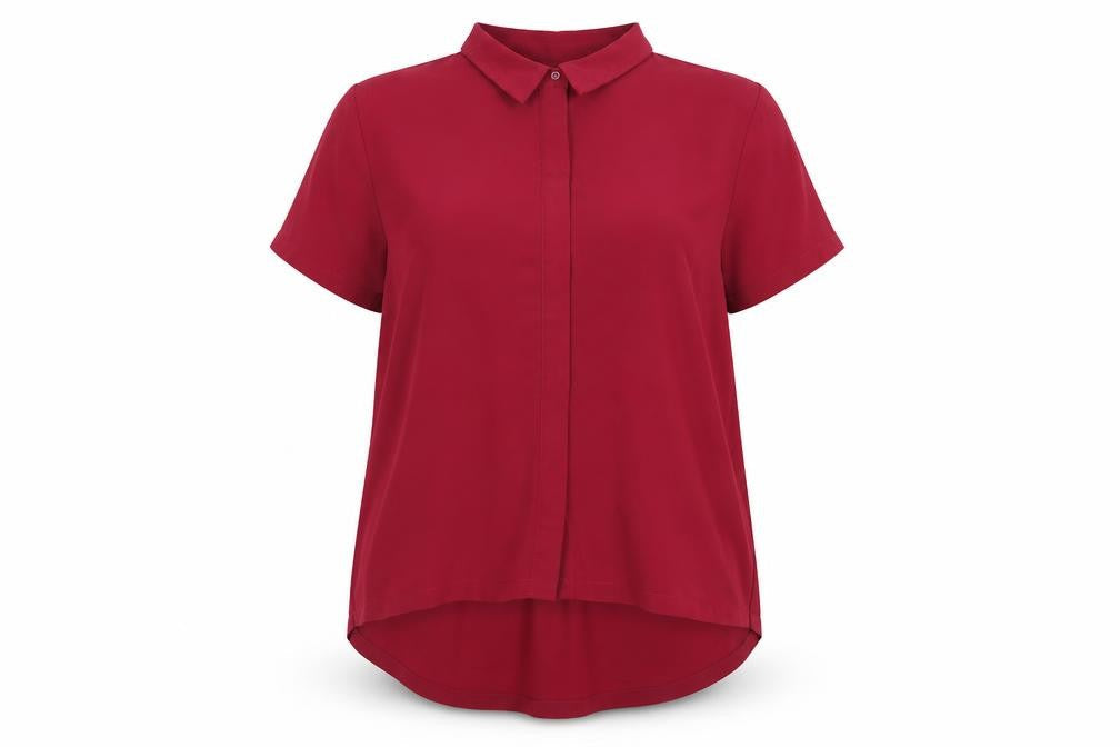Womens UK Size L French Connection Red Polyester Blouse