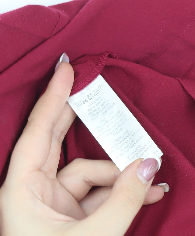 French Connection Women's Red Collared Blouse L