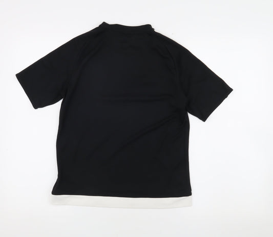 Adidas Boys Black Jersey T-Shirt 13-14Y Sports Activewear