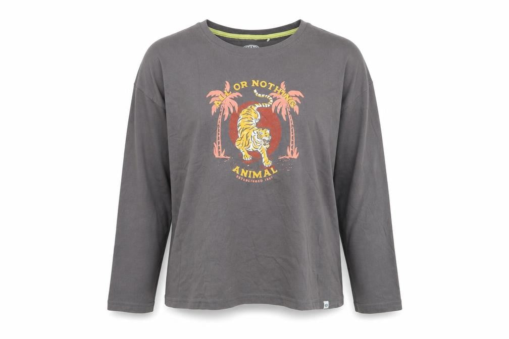 Unisex Adultss UK Size 14 Animal Grey 100% Cotton T-Shirt