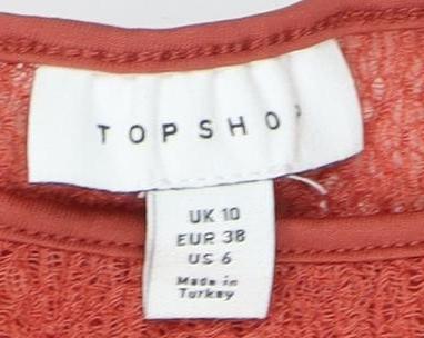 Topshop Women's Red A-Line Skirt Size 10