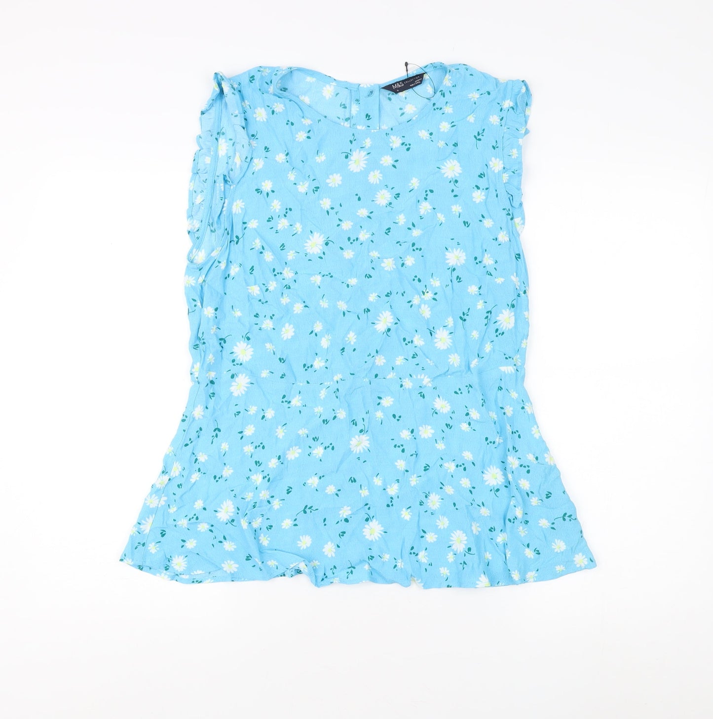 Marks and Spencer Blue Floral Blouse, Women's Size 14