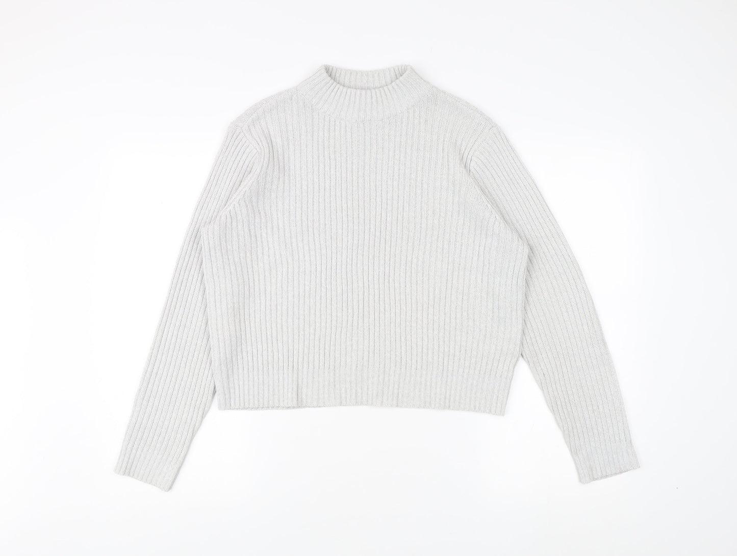H&M Divided Women's White Mock Neck Pullover Jumper M