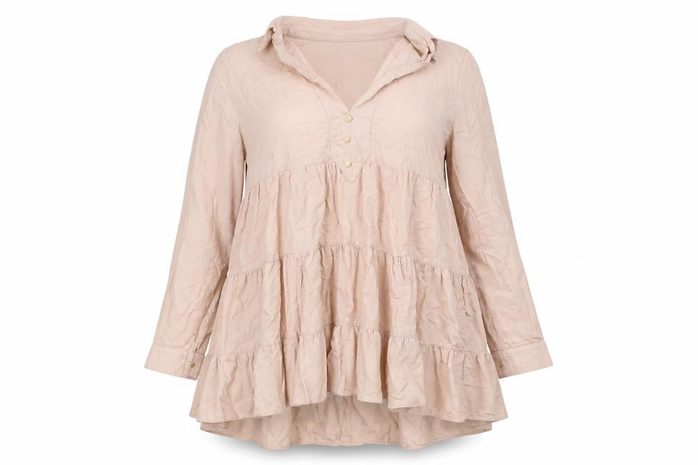 Zara Women's Beige Shirt Dress, L, Collared, Summer