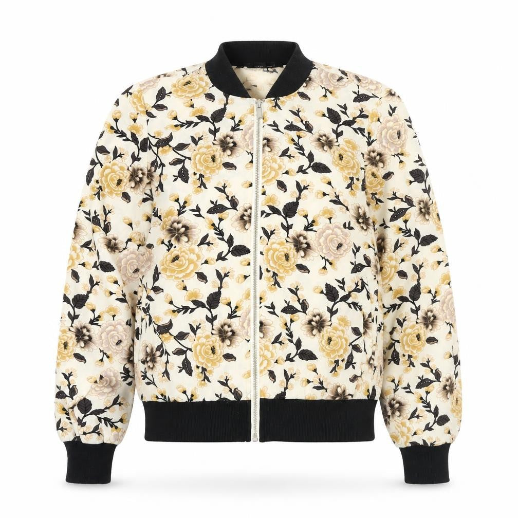 New Look Women's Floral Bomber Jacket - Size 6