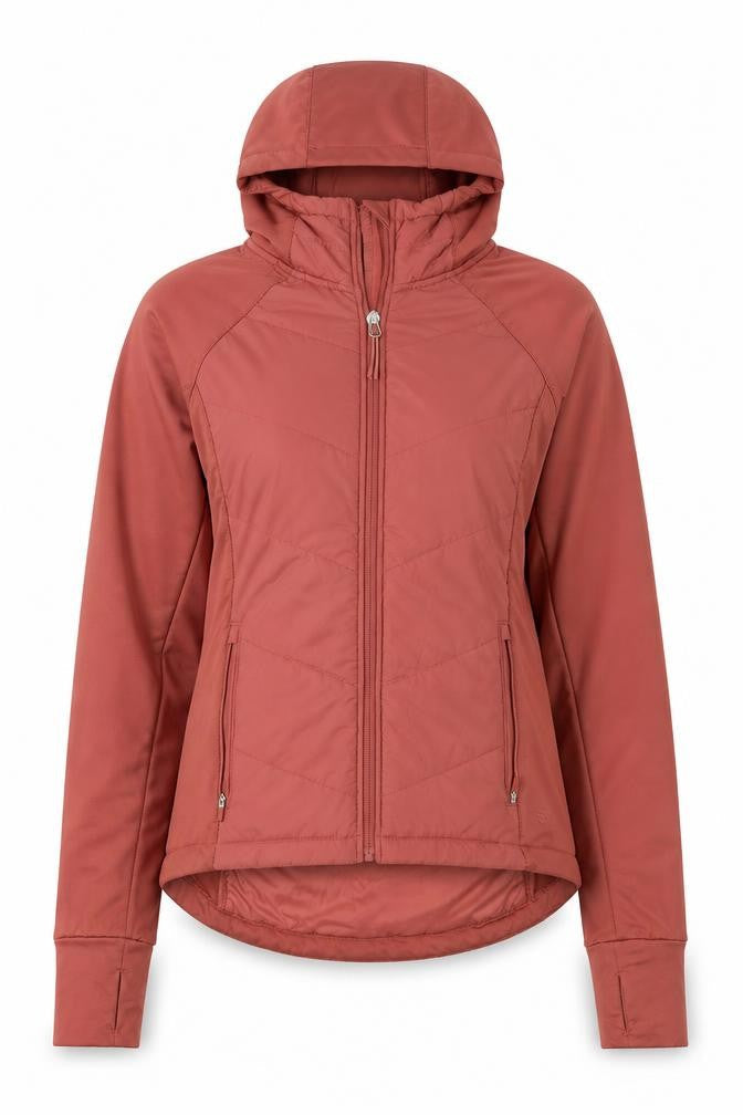 H&M Women's Red Hooded Puffer Jacket Size S