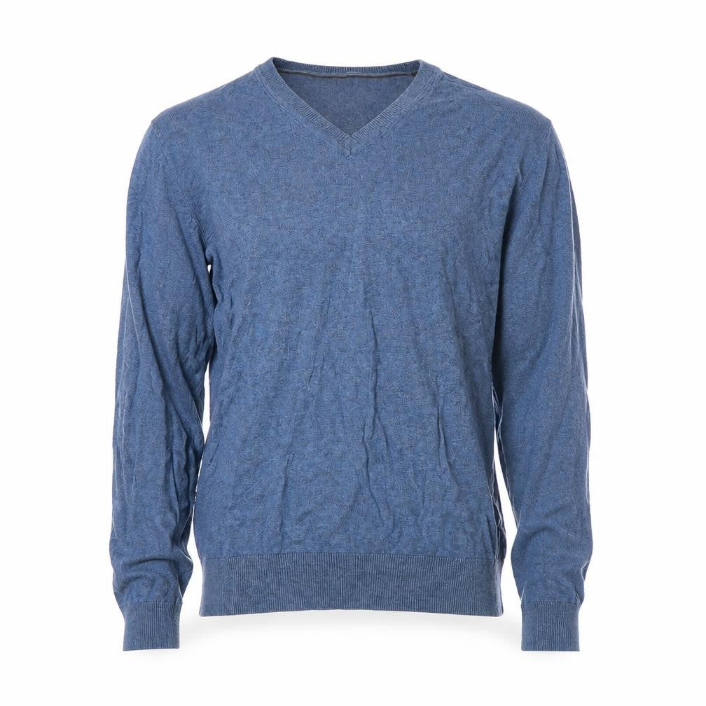 Zara Man Blue V-Neck Cotton Cashmere Jumper M