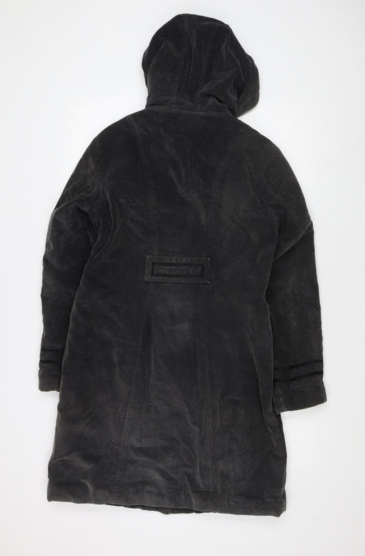 Per Una Women's Black Parka Coat with Hood, Size S