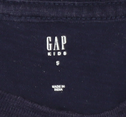 GAP Kids Boys Blue Cotton T-Shirt 6-7 Years Short Sleeve Casual