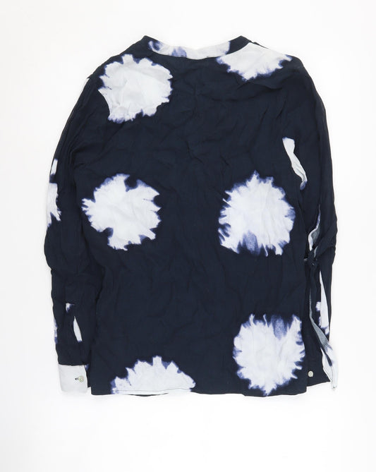 Mint Velvet Women's Blue Tie-Dye Long Sleeve Blouse