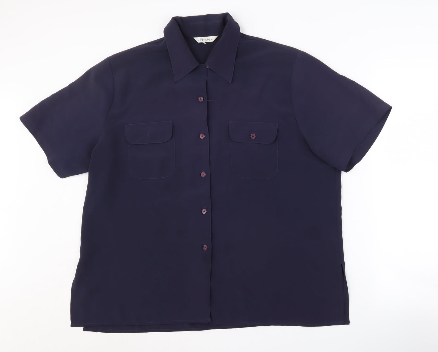 Berkerttex Women's Navy Button-Up Shirt Size 18