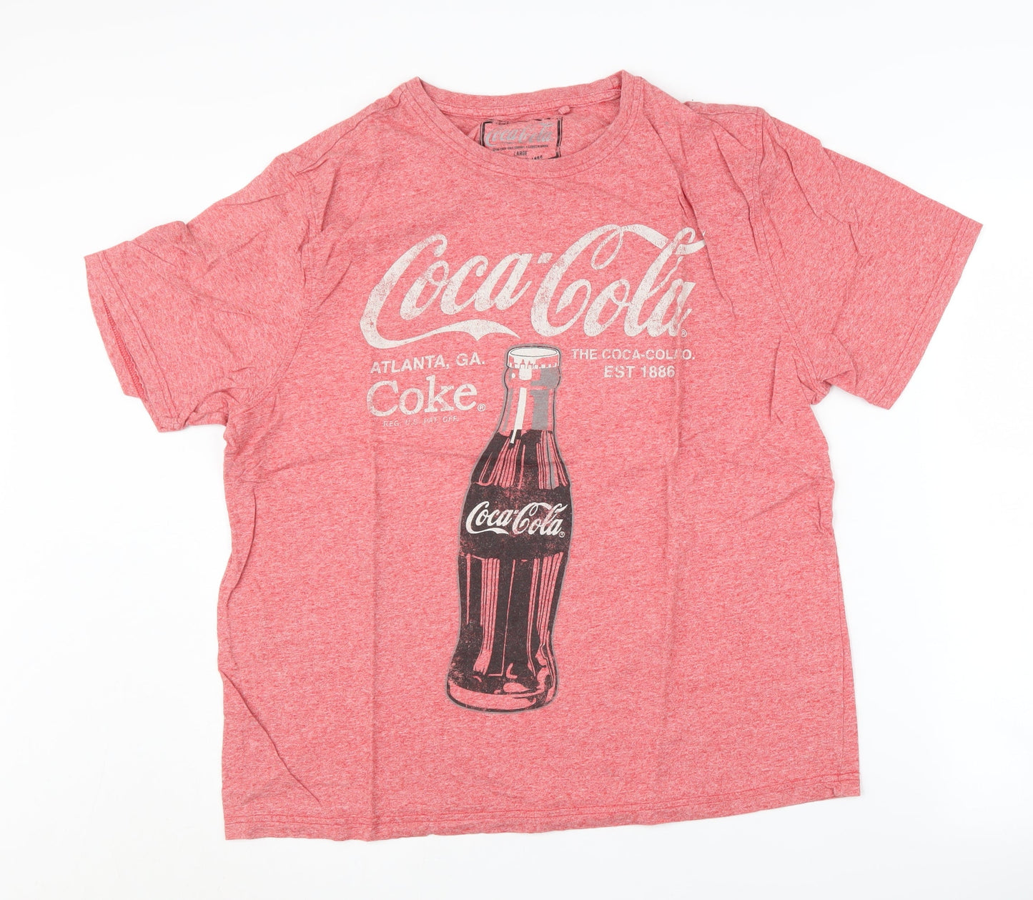 Coca-Cola Men's Red Large T-Shirt, Graphic Print, Casual