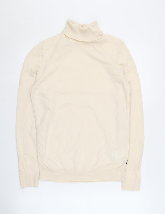 Hugo Boss Women’s Ivory Roll Neck Wool Jumper L