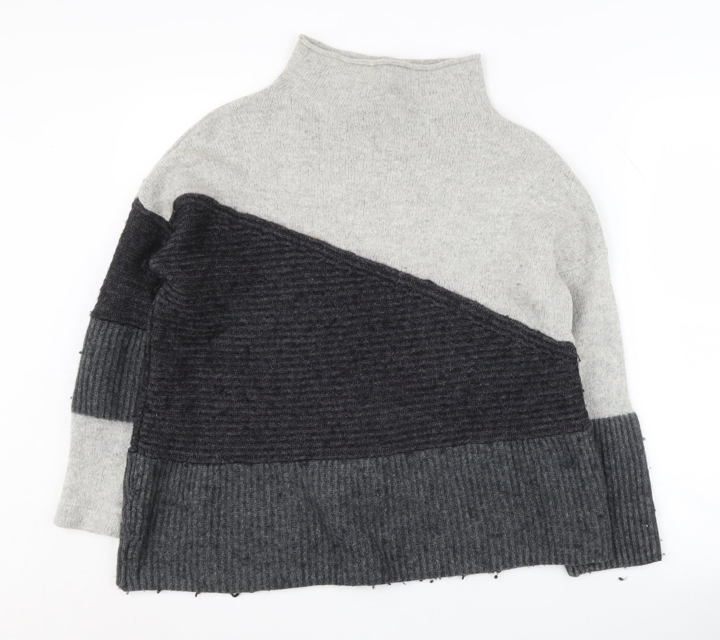 French Connection Women's Grey Mock Neck Jumper, Size S