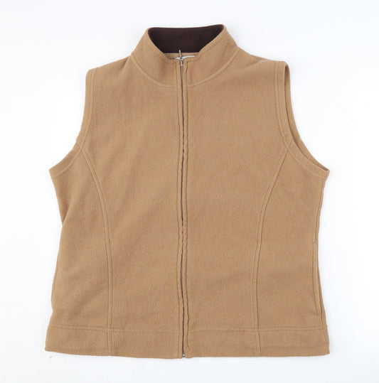 EWM Women's Brown Fleece Waistcoat L Full Zip