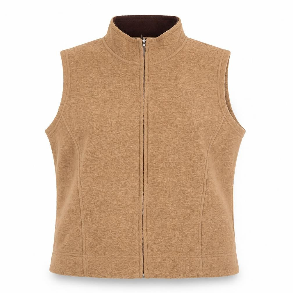 EWM Women's Brown Fleece Waistcoat L Full Zip