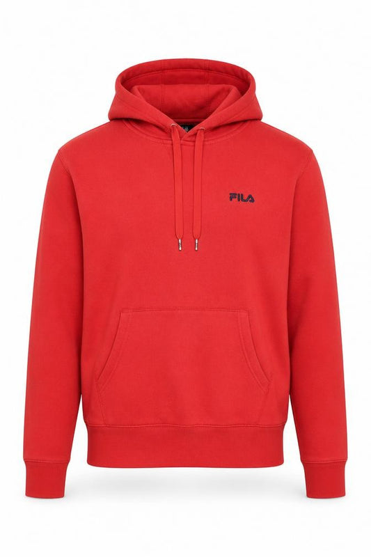Mens UK S Regular FILA Red Pullover Hoodie