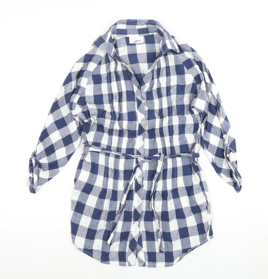 Ethel Austin Girls Blue Check Button-Up Shirt 10-11 Years