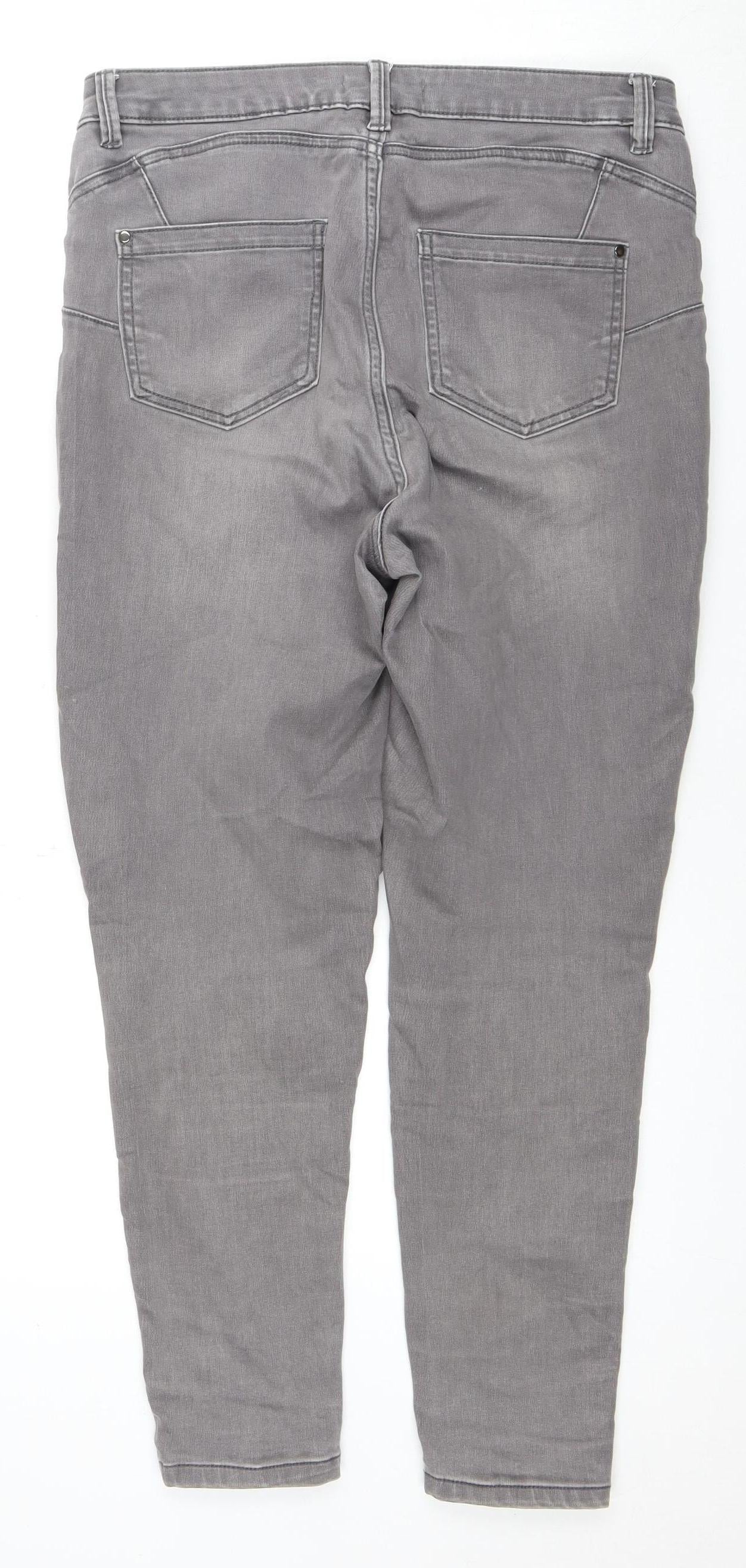 Women's Grey Slim Jeans, Size 14 Slim, Shaping Fit