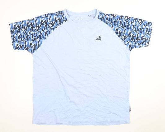 BadRhino Men's Blue XL Camouflage Sleeve T-Shirt