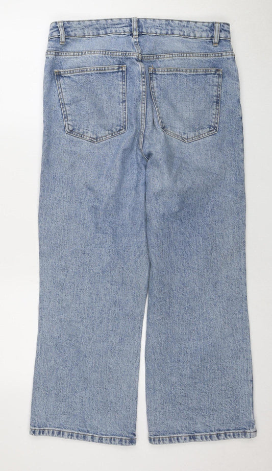 ASOS DESIGN Women's Blue Wide-Leg Denim Jeans Size 4