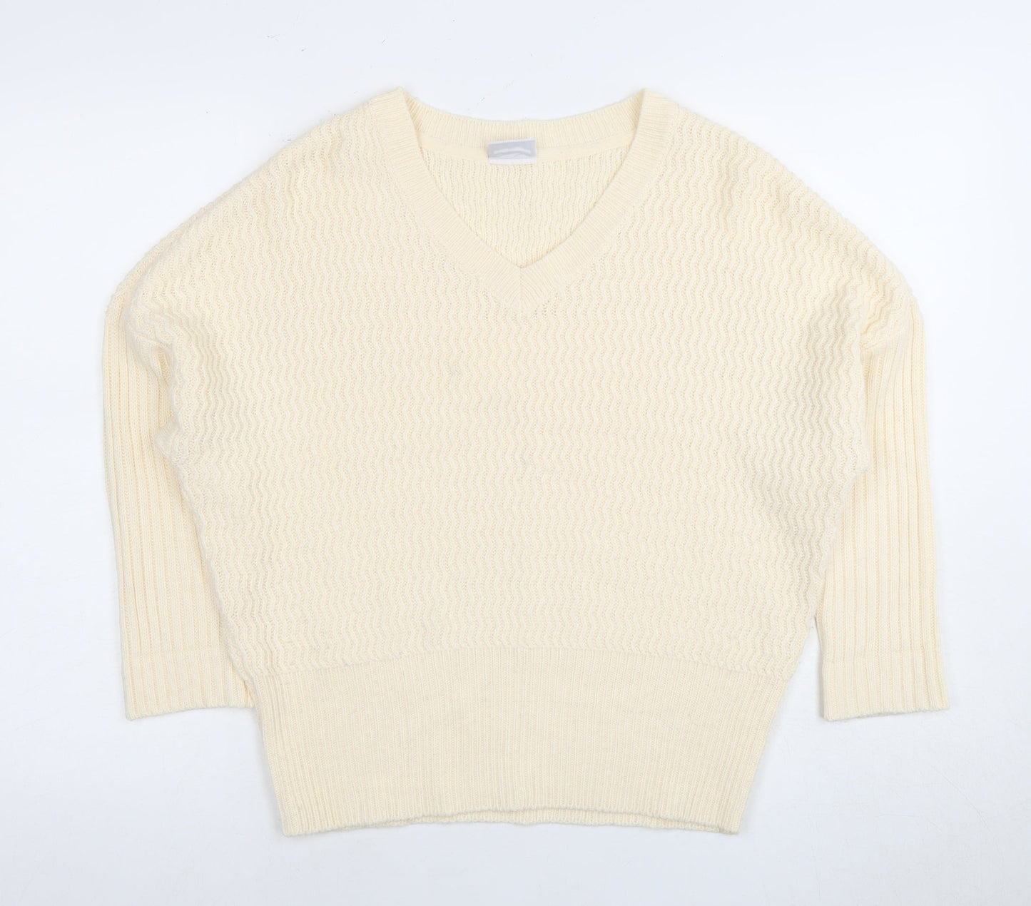 Noisy May Women's Ivory V-Neck Pullover Jumper