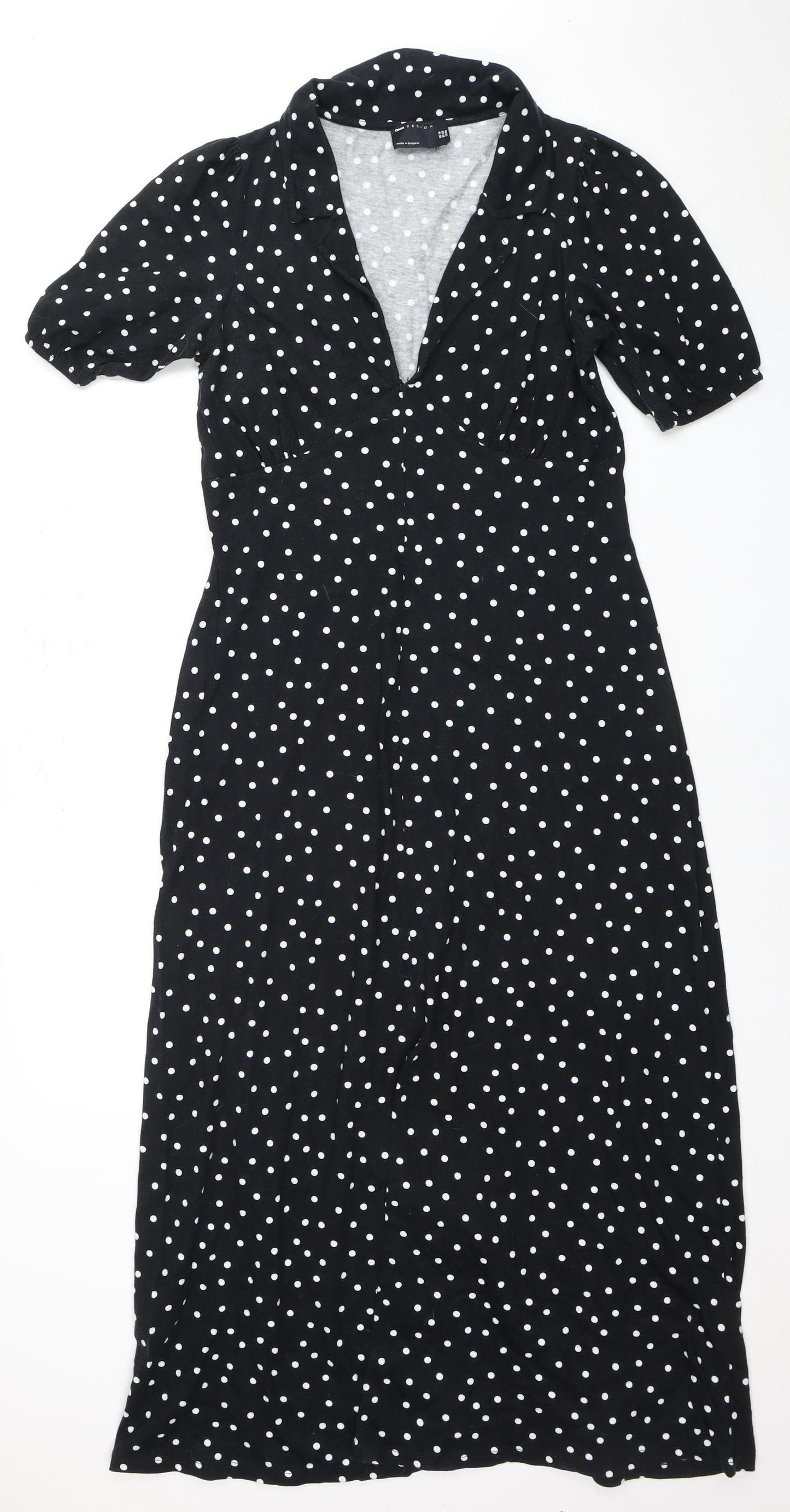 ASOS DESIGN Women's Black Polka Dot A-Line Dress