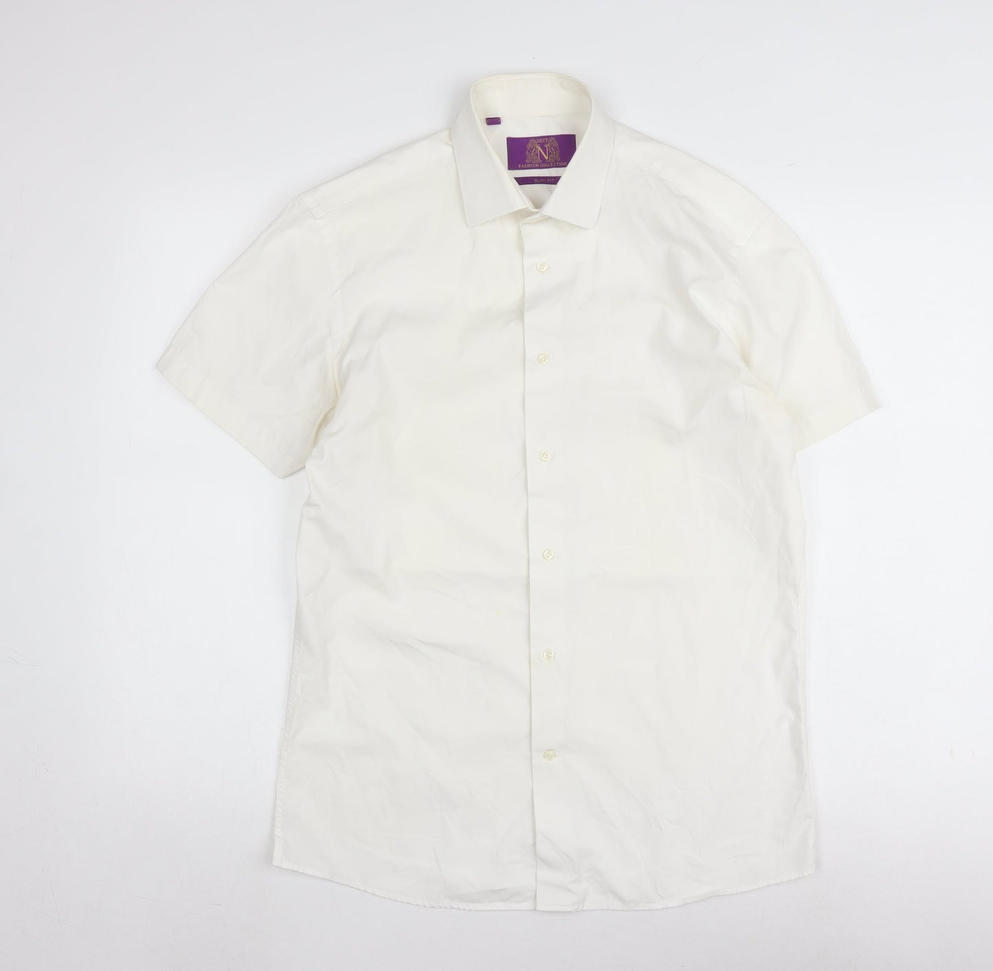 Next Men's Ivory Slim Fit Formal Dress Shirt