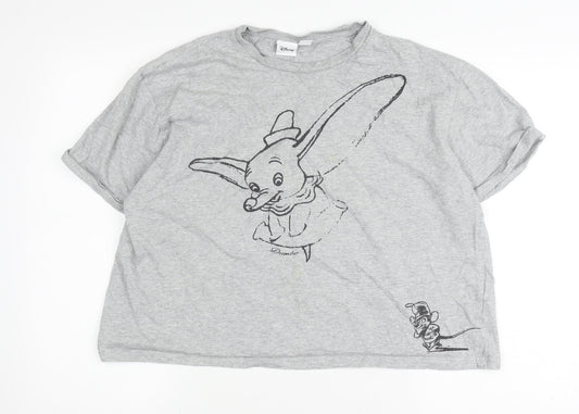Disney Women's Grey Dumbo T-Shirt M Casual