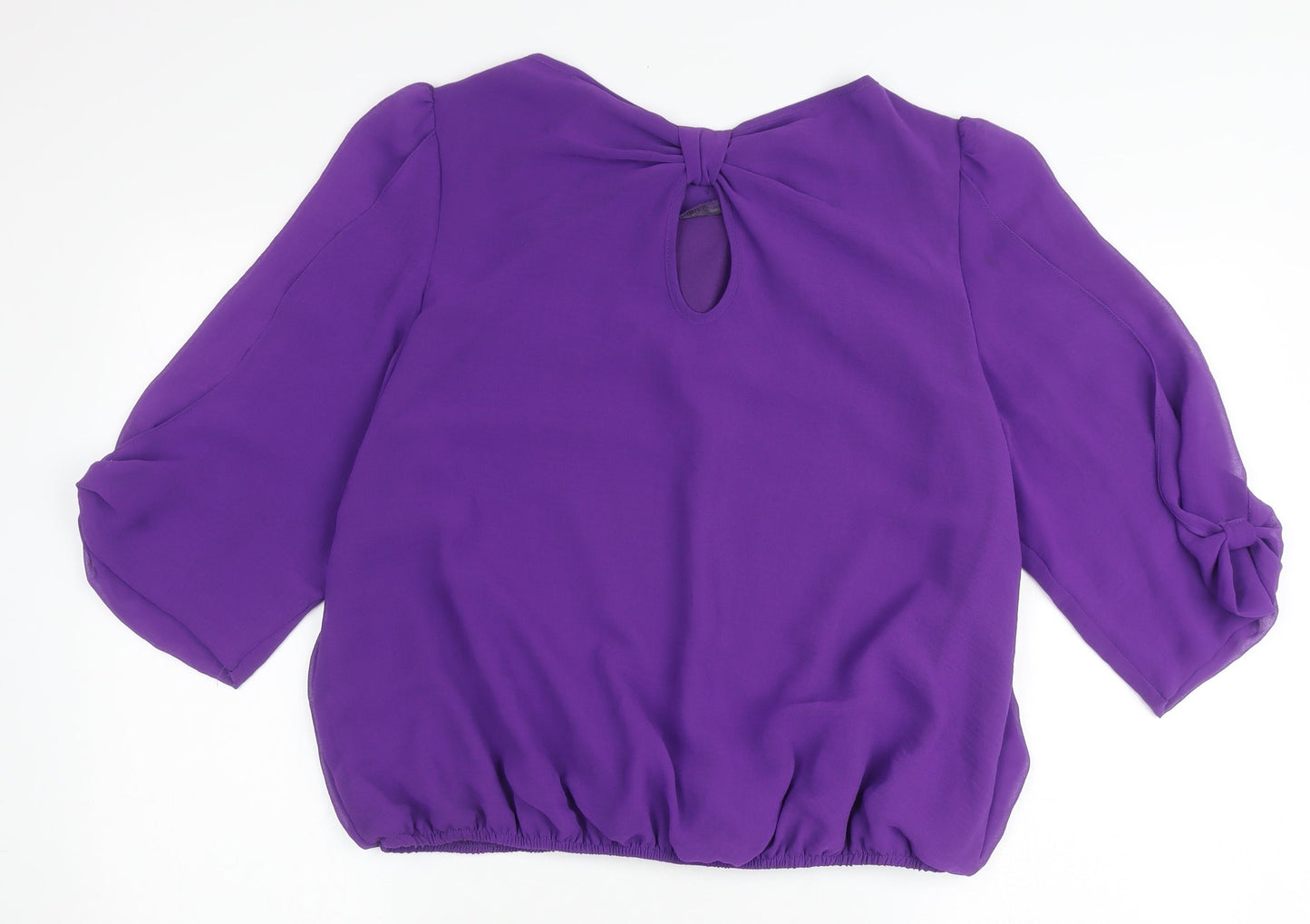 Wallis Women's Purple Blouse, L, Petite, 3/4 Sleeve
