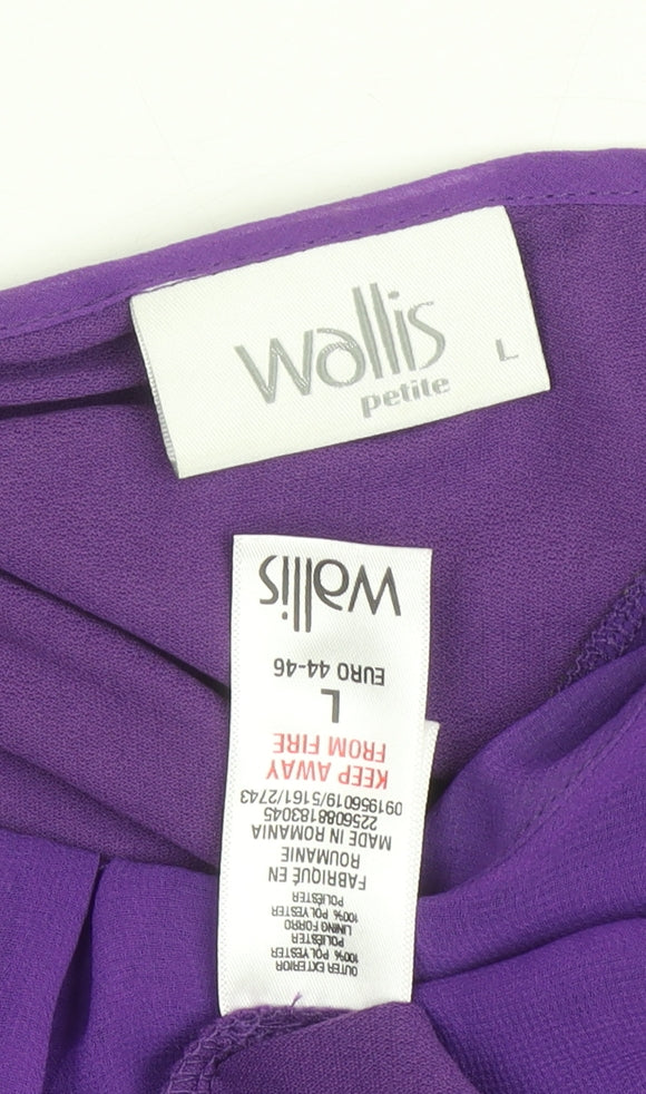 Wallis Women's Purple Blouse, L, Petite, 3/4 Sleeve