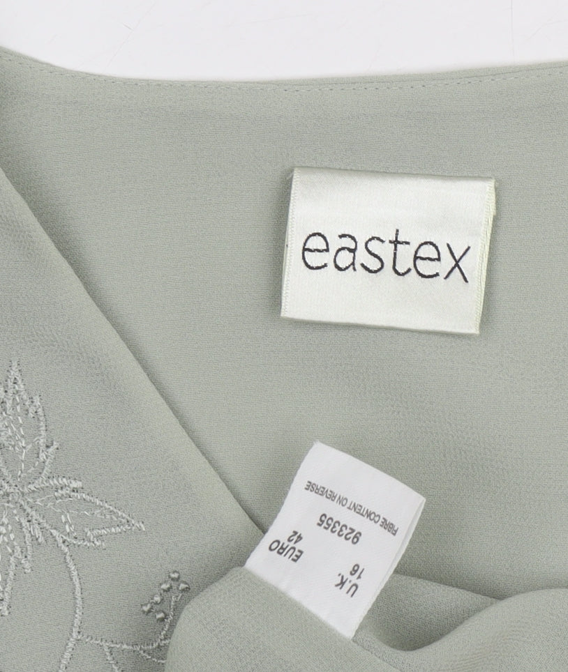 Eastex Women's Green Embroidered Blouse Size 16