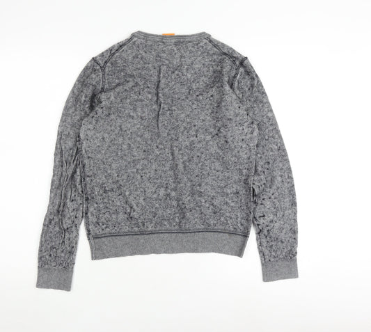 Hugo Boss Grey Pullover Jumper, Unisex L, Crew Neck