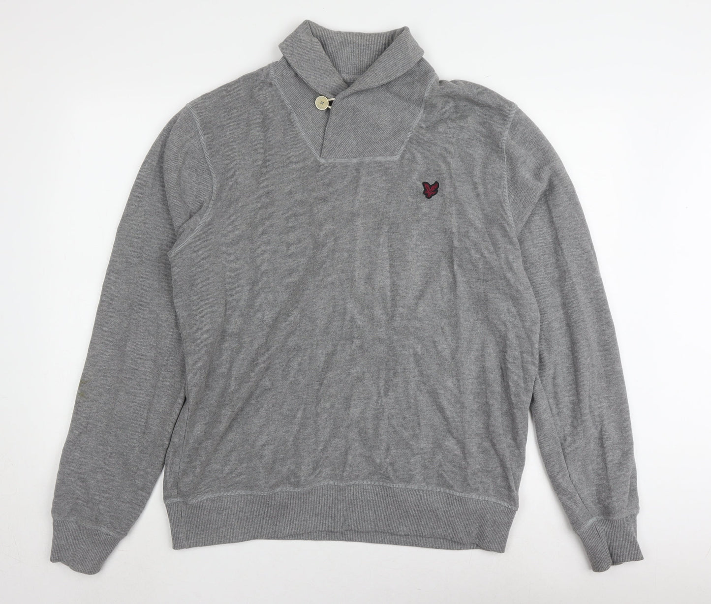 Lyle and Scott Men's Grey Mock Neck Jumper L