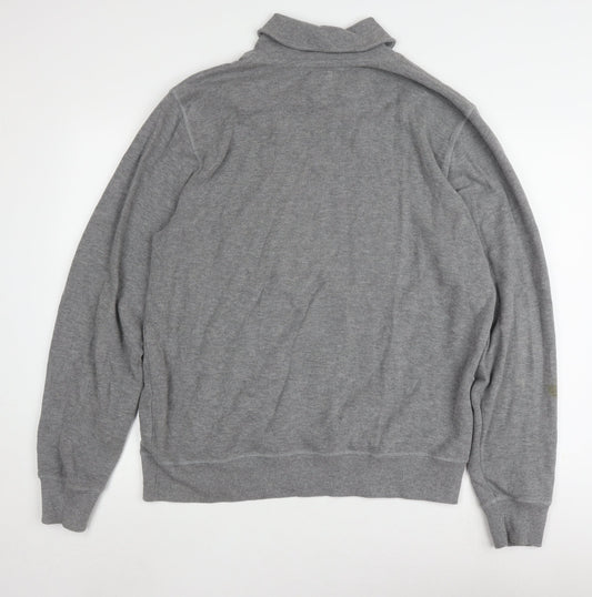 Lyle and Scott Men's Grey Mock Neck Jumper L