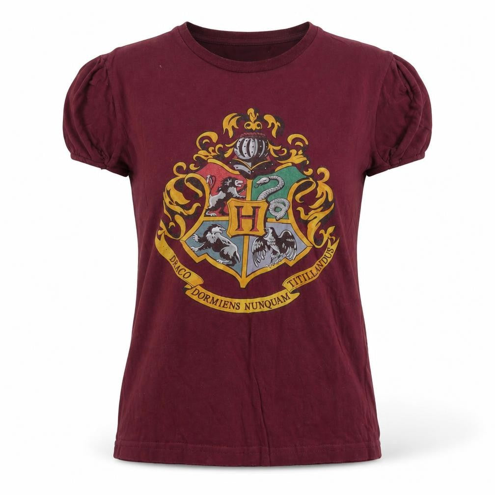 Womens UK Size 8 Harry Potter Red Cotton T-Shirt