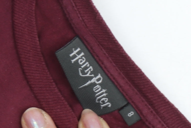 Harry Potter Womens Red T-Shirt, Size 8, School Theme
